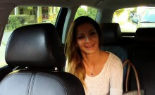 Busty amateur has sex in fake taxi