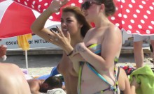 Big Breasts Topless Teens Beach Voyeur