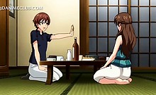 Anime Beauty Getting Pussy Wet At A Romantic Dinner