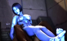 Round ass Cortana getting pussy hammered well