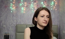 Brunette amateur in bra chatting on webcam