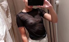 Sexy Cutie Takes A Video Of Herself In The Fitting Room Of T